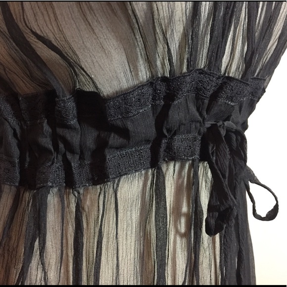 A•B•S Collection Black Sheer Blouse - Picture 7 of 8